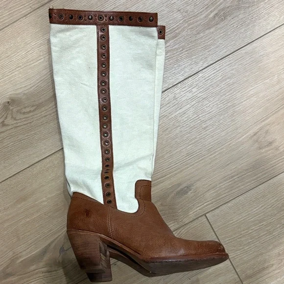 FRYE canvas and leather boots - Picture 3 of 16